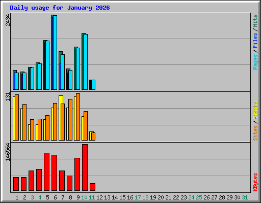 Daily usage for January 2026